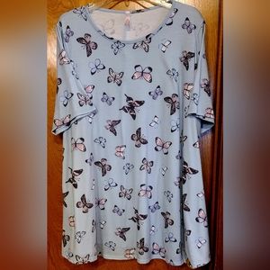 Womens Butterfly Print A-line top